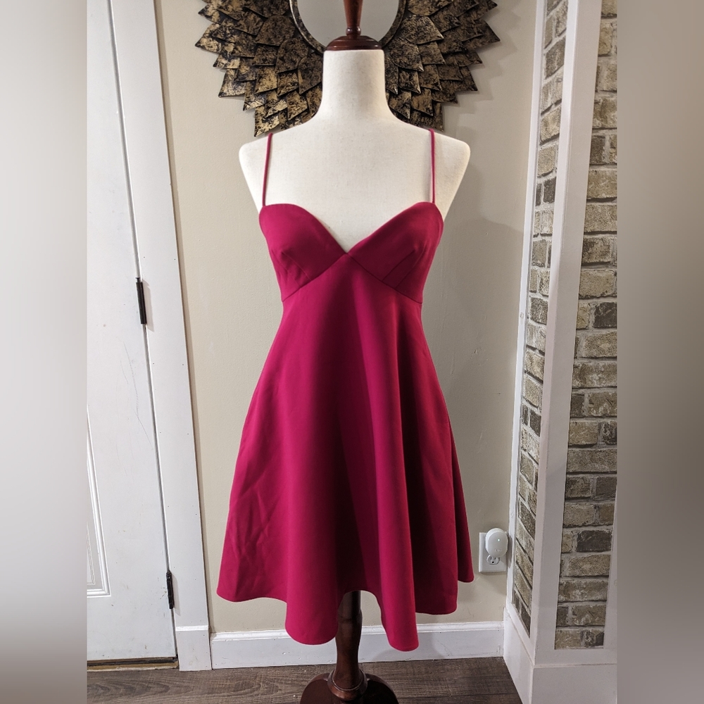Black Halo Sweetheart A Line Mini Strap Valentines Day Dress Size 4